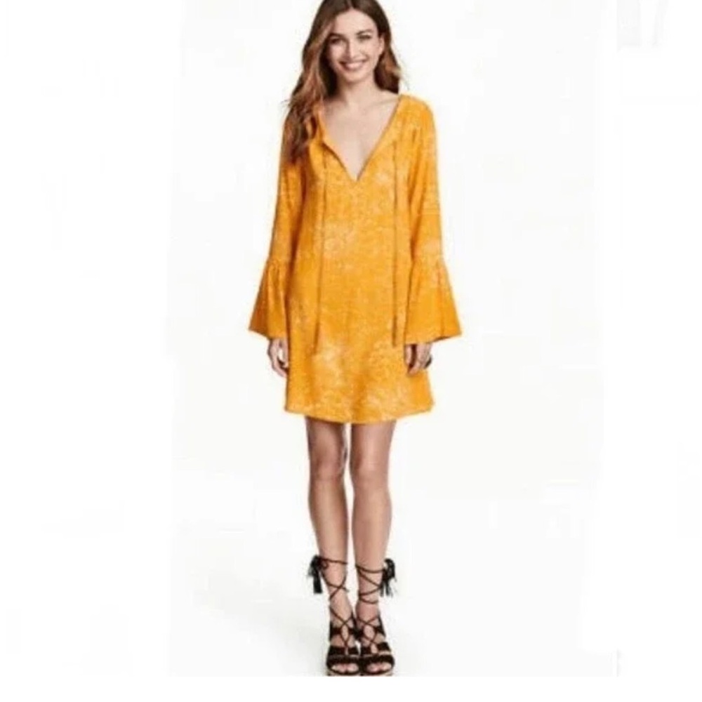 H&M Yellow Bell Sleeve Sundress